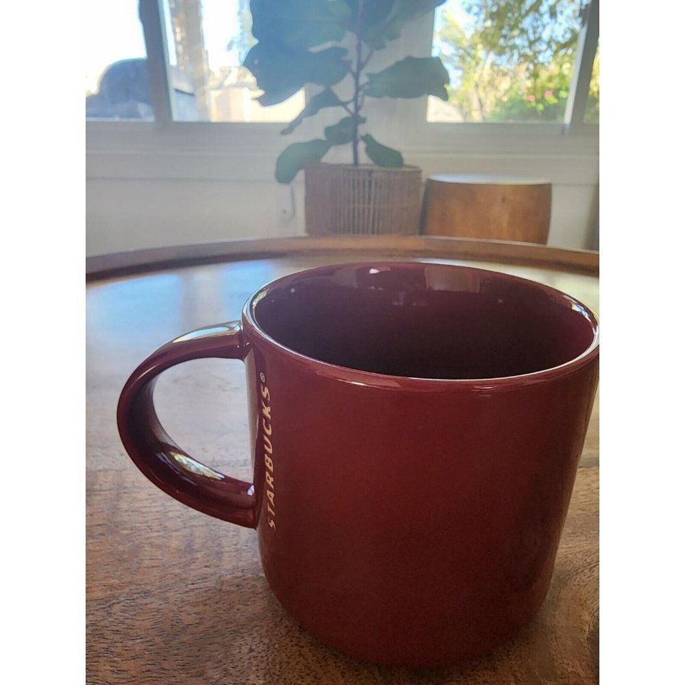 2013 Starbucks Maroon / Cranberry Red Coffee Cup Tea Mug | 14oz